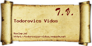 Todorovics Vidos névjegykártya